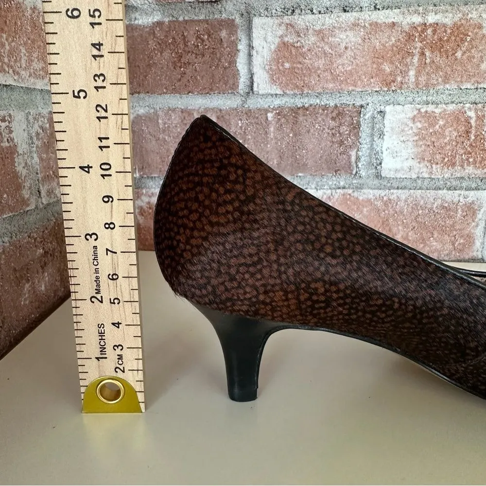 Clarks Artisan Sage Cooper Calf Hair Kitten Heels Women’s 7 Brown Spotted - Image 8