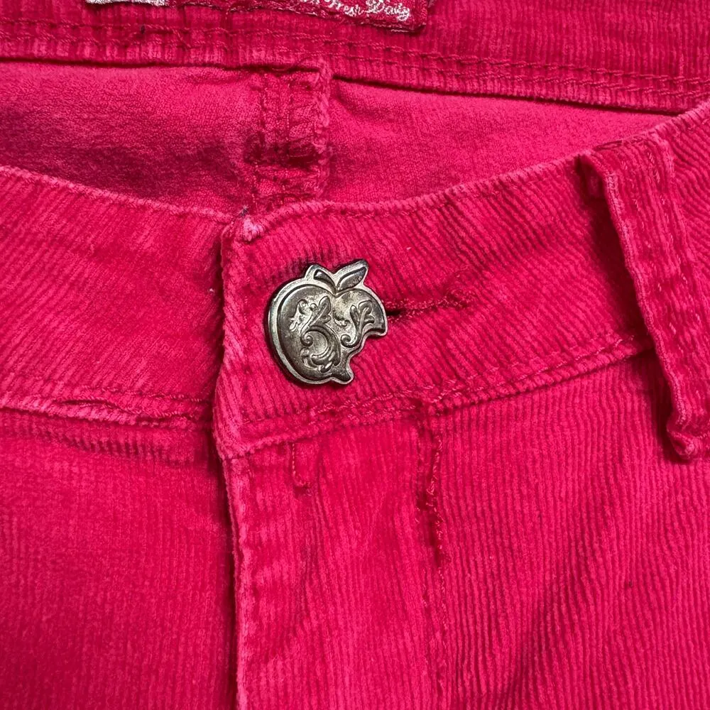 Vtg Y2K Apple Bottom Jeans Low Rise Red Corduroy Skinny Hot Pants Size 7/8 - Image 6
