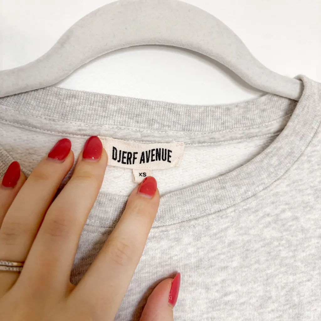 Djerf Avenue Staple Sweatshirt Grey Gray Size XS - Image 5