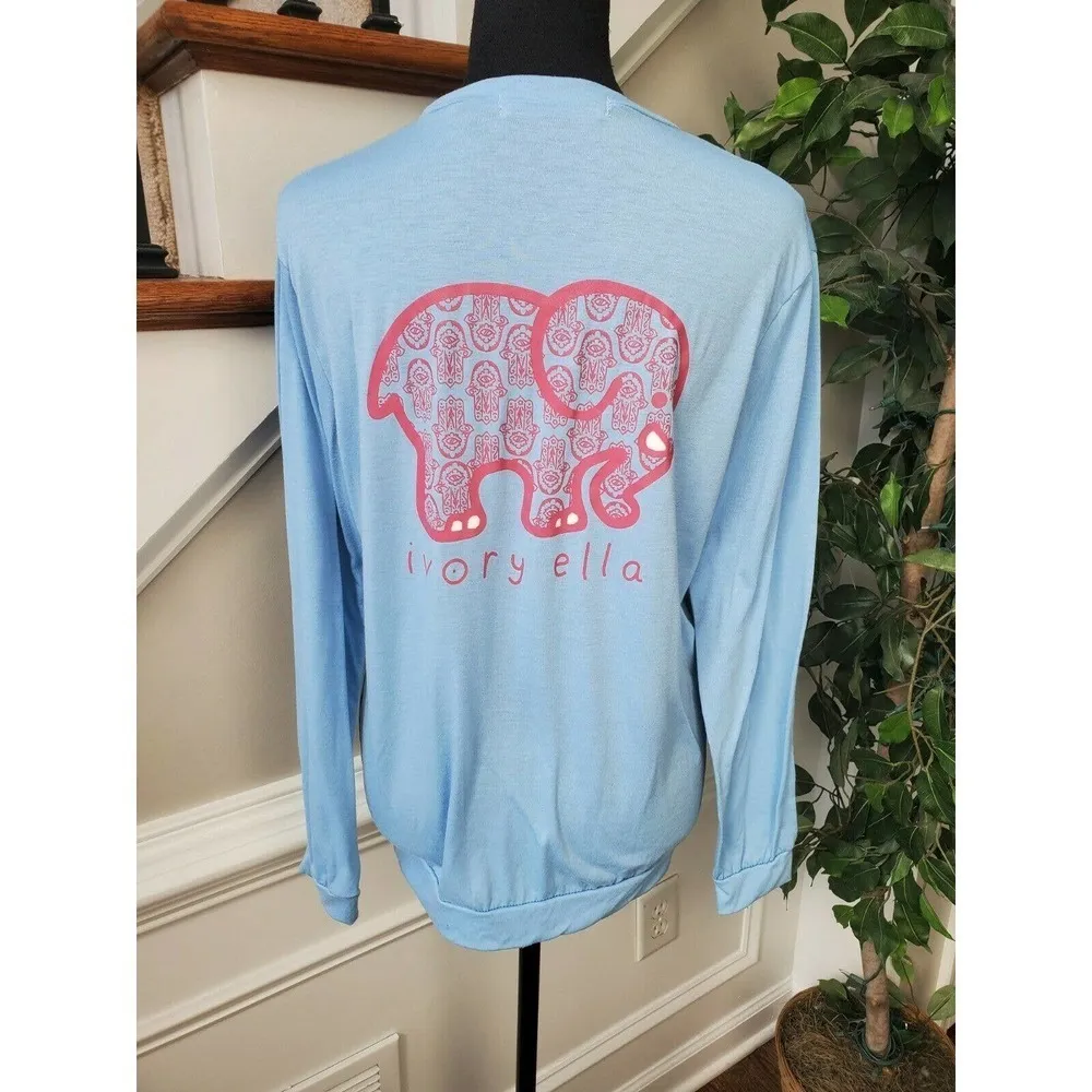 Zhenyu Sky Blue Round Neck Casual Top Shirt Size L - Image 7