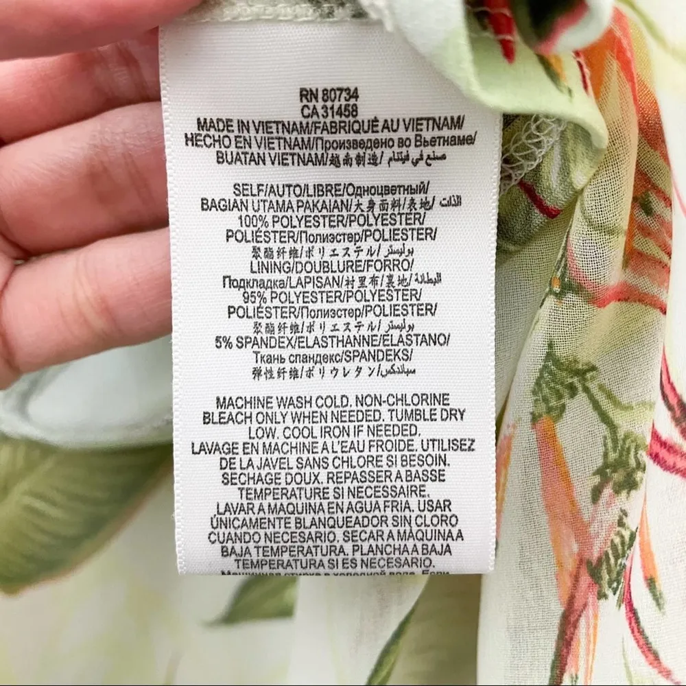 BCBGeneration  Tropical Leaf Top Sheer Cropped - Image 8