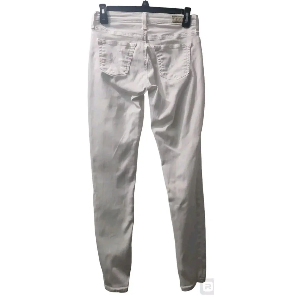 AG Adriano Goldschmied Womens The Prima Cropped Jeans, White, 25‎ - Image 2