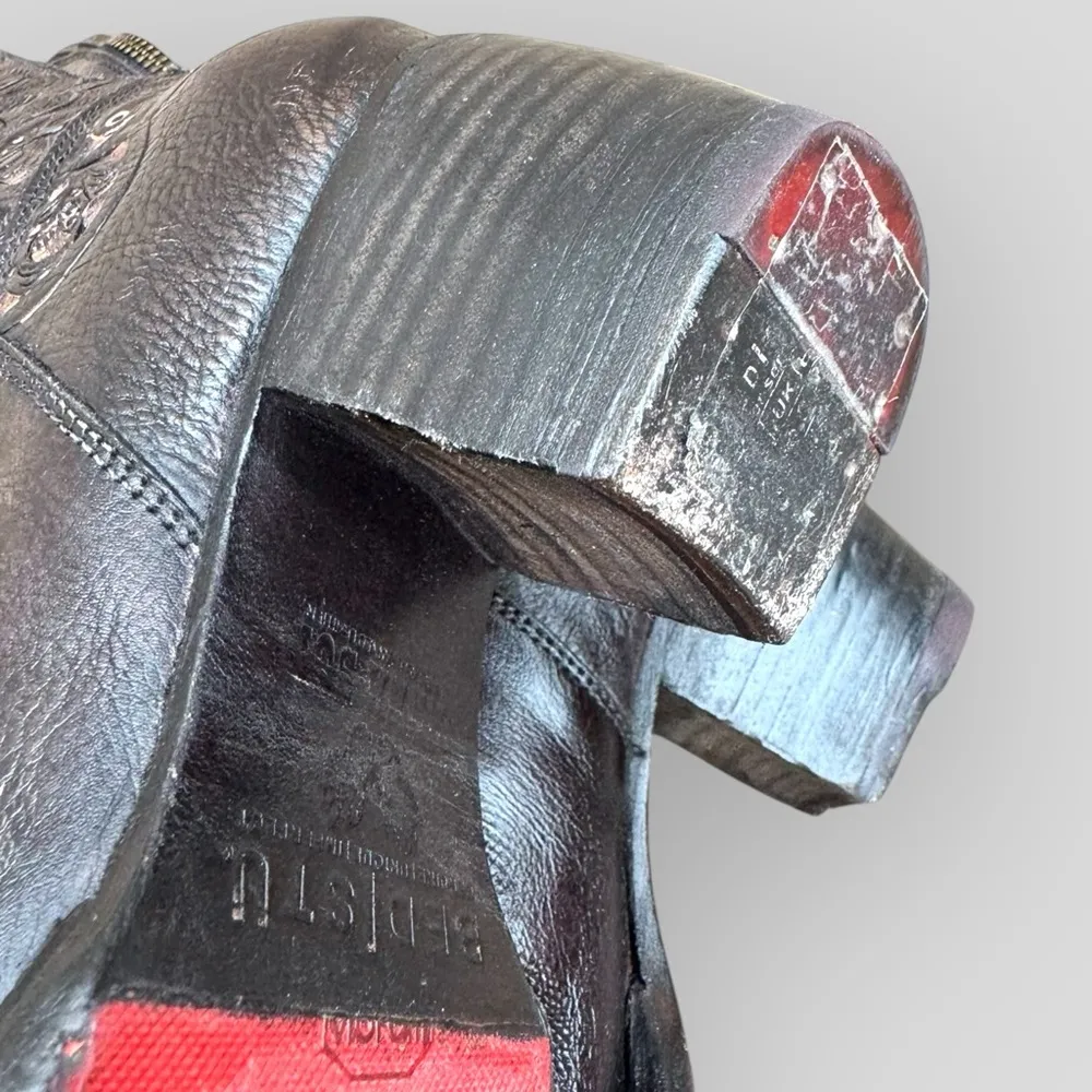 Anna Sui x Bed Stu Lucianna Tooled Embossed Leather Boots Black Size 7.5 - Image 11