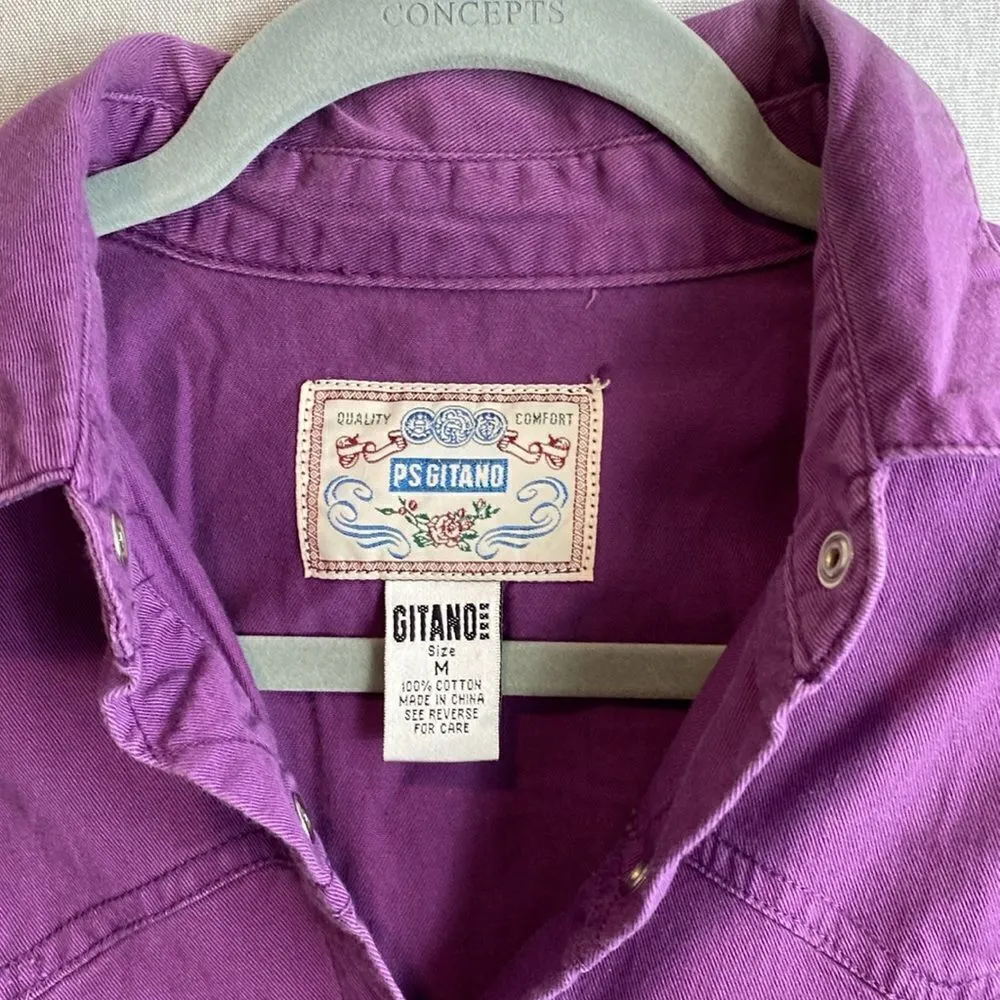 Gitano vintage fit and flare button down dress Purple Size M - Image 3