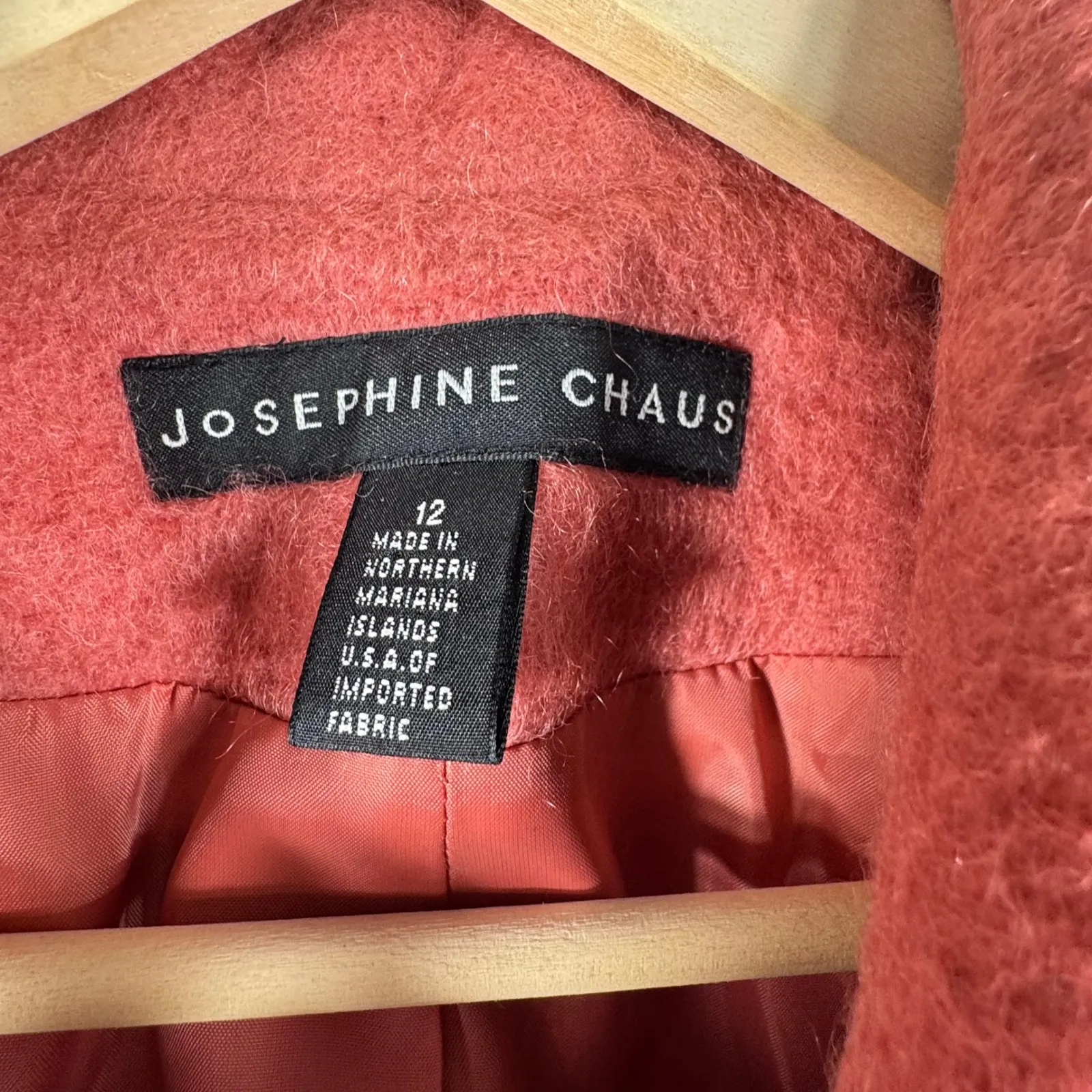 Josephine Chaus Women's Textured Coral Pink Open Front Blazer Jacket Sz 12 - Image 2