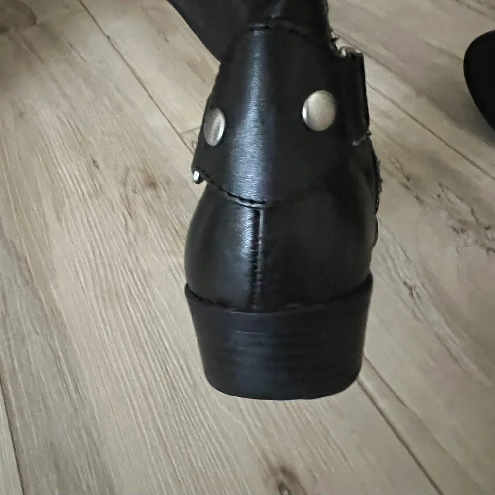 Liz Claiborne black leather riding boots size 7 western cowgirl - Image 6