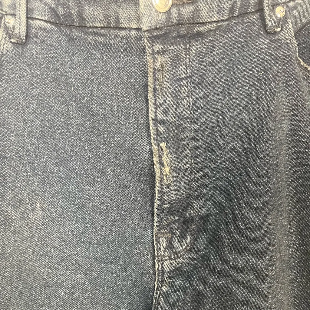 Good American Good Curve raw hem skinny dark blue black jeans size 22 - Image 6