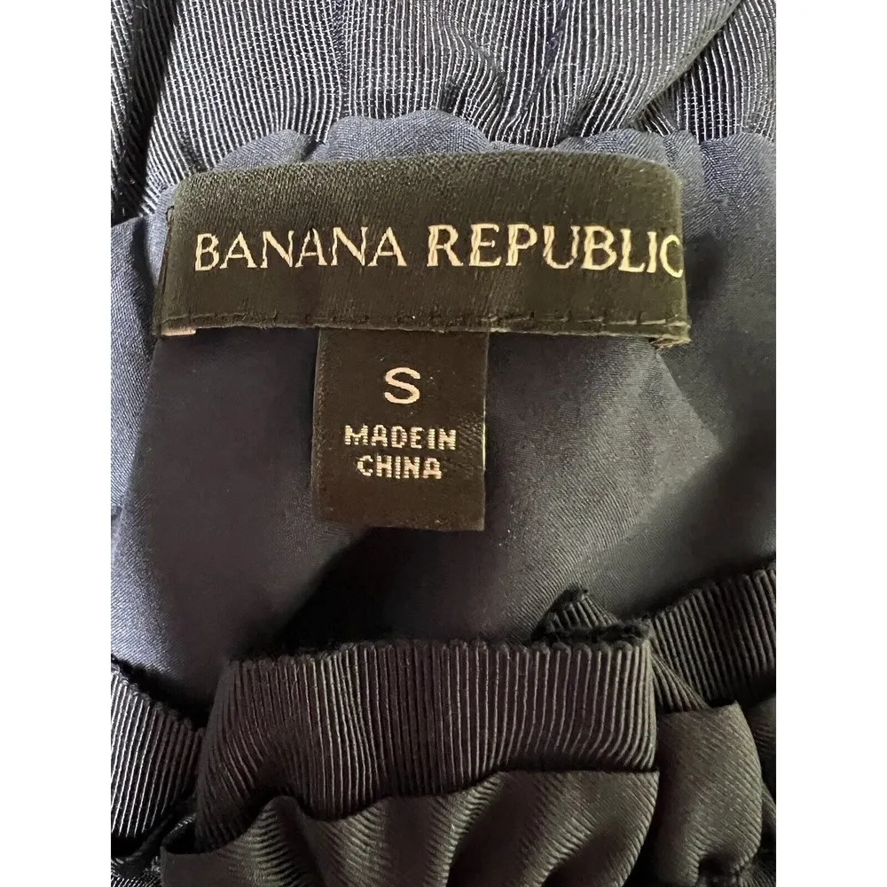 BANANA REPUBLIC 100% Silk Pocketed Striped Smoked Dress Women’s Size Small - Image 7