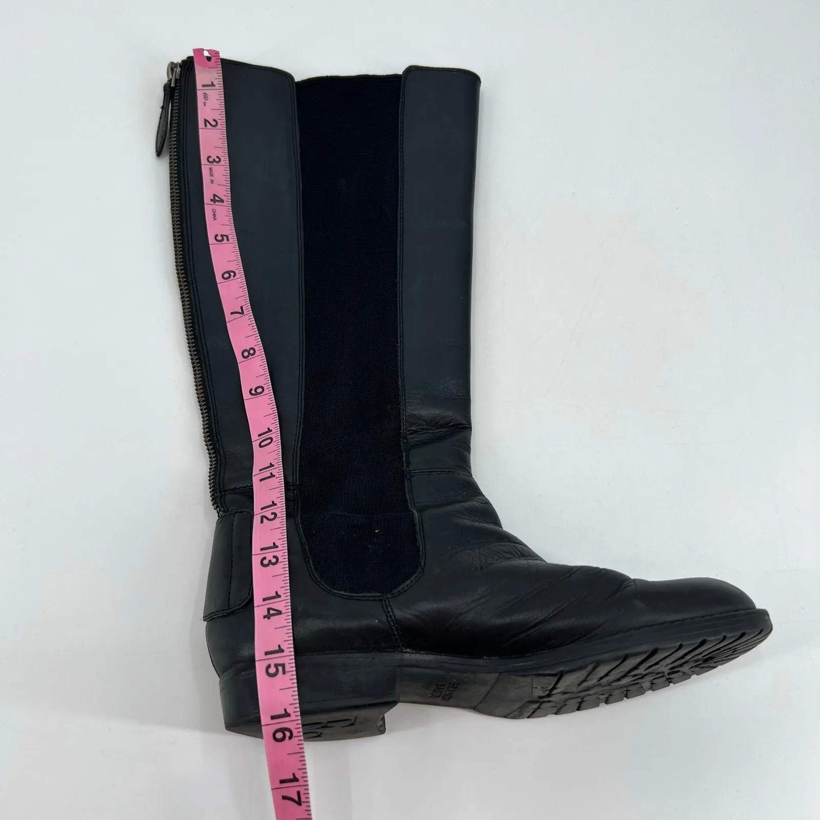 Franco Sarto Tahini Black Leather Women's Fashion Riding Knee Boots size 6.5 - Image 6