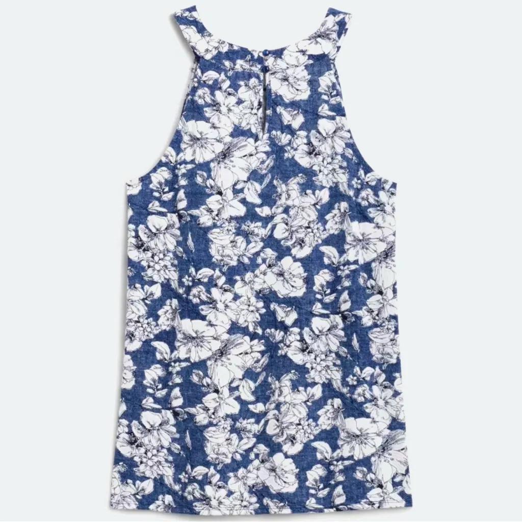 FORTUNE + IVY Opal Knit Halter Top – Blue Floral – Size M (NWOT) - Image 4