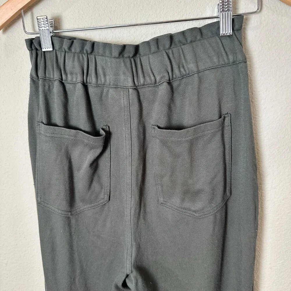 ZARA Paperback Waist Olive Green Trousers Pants Slacks Size XS Stretch - Image 6