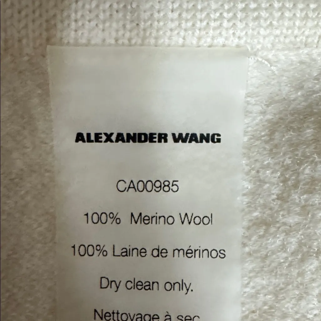 Alexander Wang Cream 100% Merino Wool Sweater Pants W 17” - Image 6