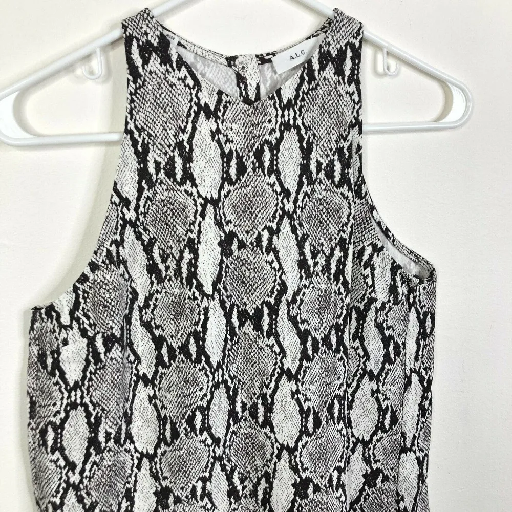 NEW A.L.C. Anise Crepe Snakeskin Print Sleeveless Top Women's Size 2 - Image 2
