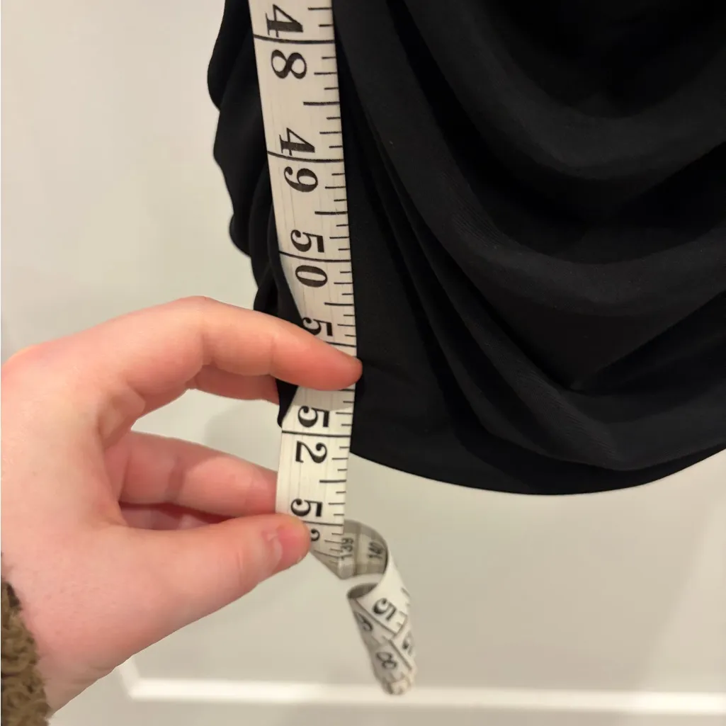 NWT Club L London Between The Lines Black Ruched Mesh Bodycon Midi Dress 8 FLAW - Image 15