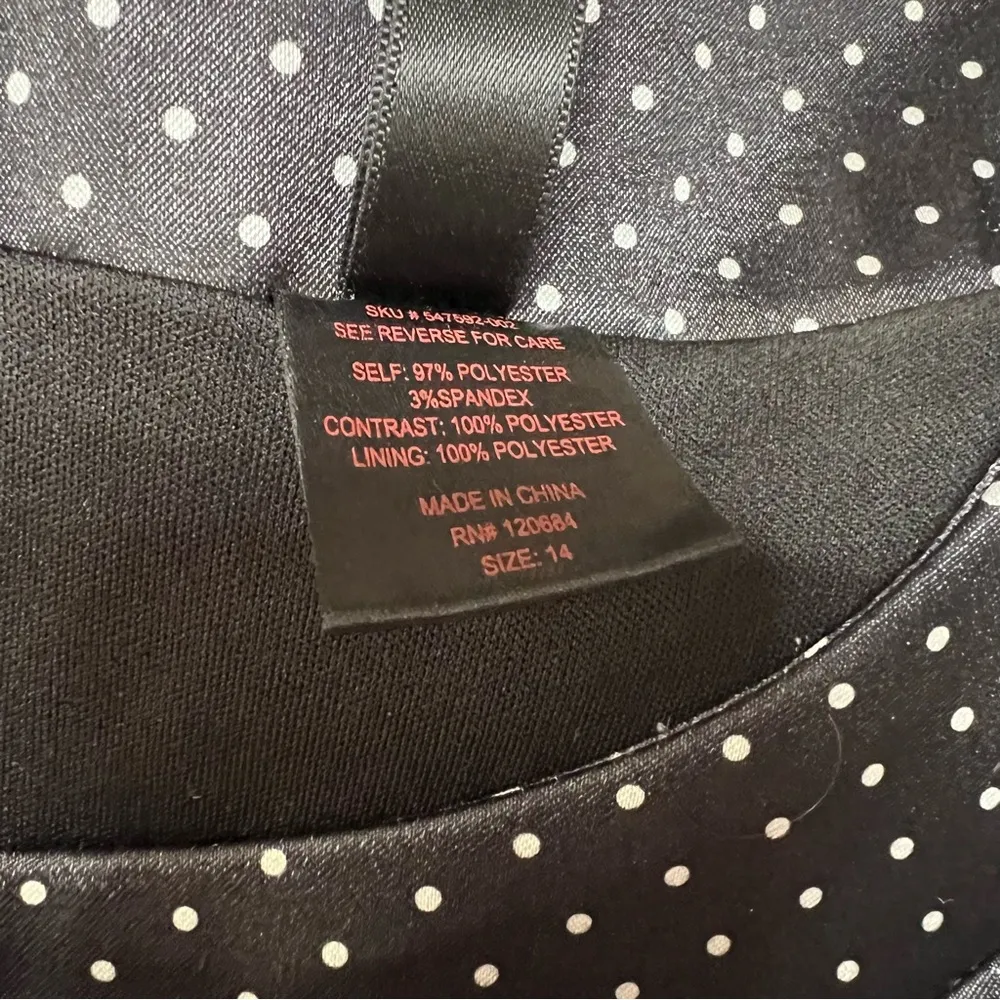 Torrid Retro Chic Polka Dot Pinup Style Dress 14 Women’s Black White GUC 547592. - Image 5