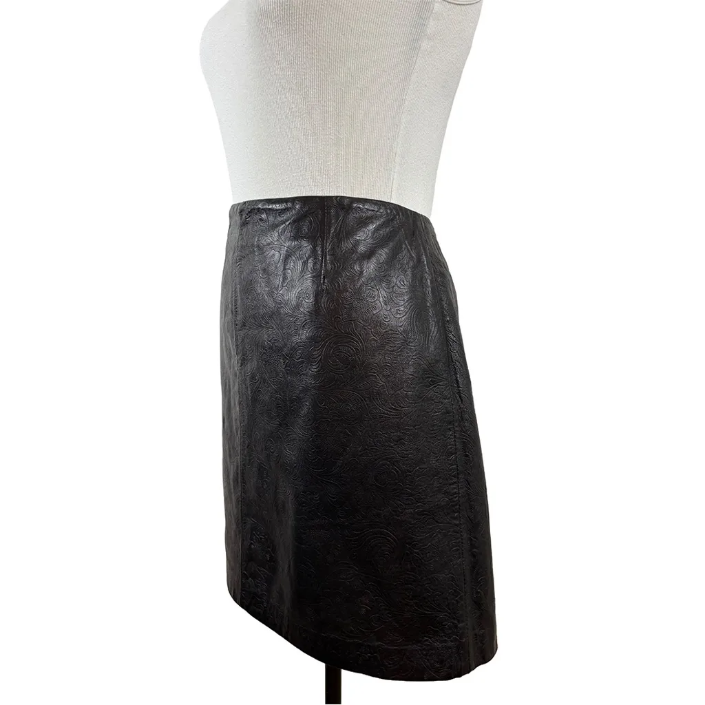 Siena Studio Black Embossed Leather Mini Skirt | Size 6 - Image 6