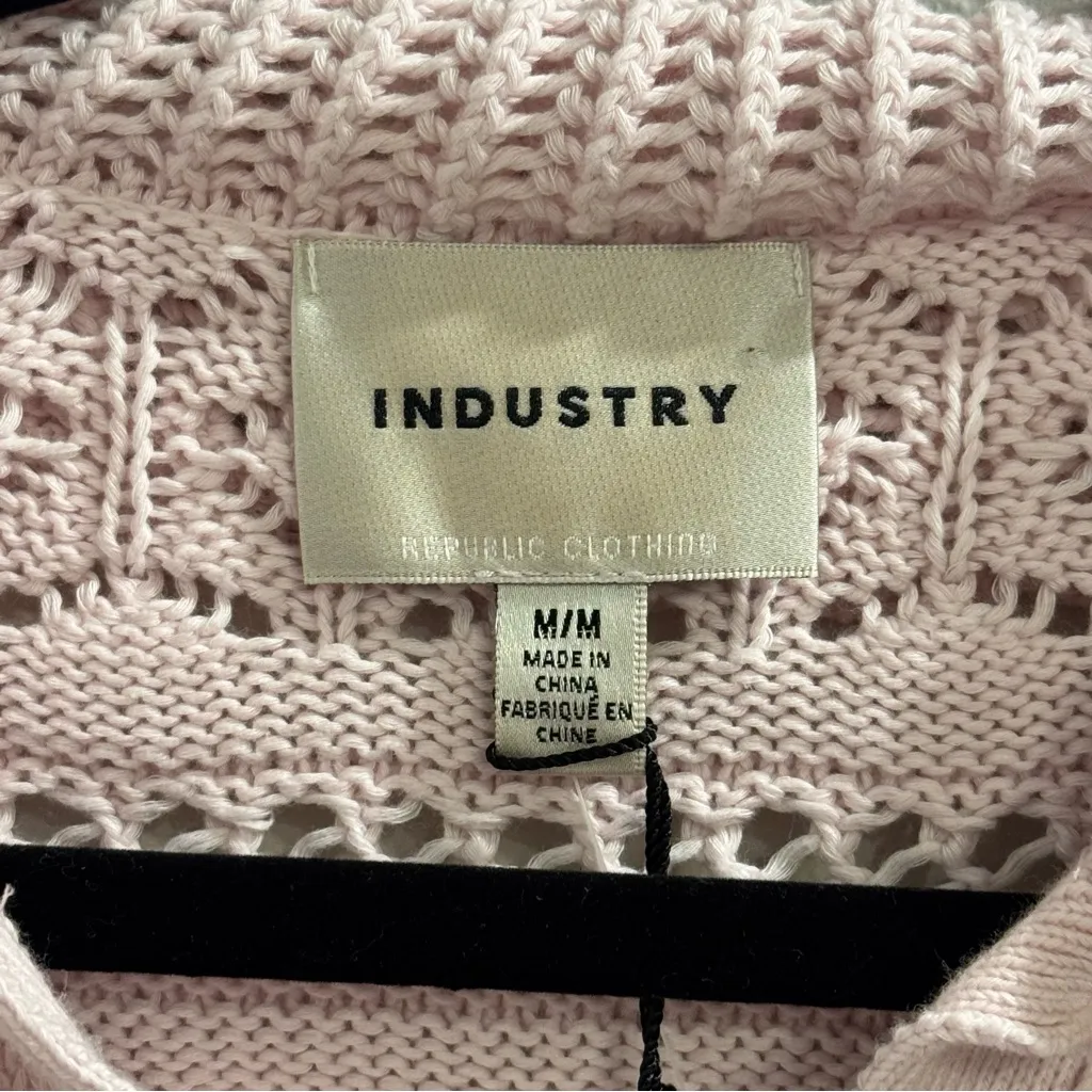 Industry Clothing NWT Medium Knit Sweater Coastal Grandma Cottagecore Grannycore Pink - Image 3