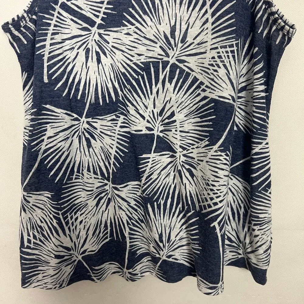 GAP Womens Tank Top Medium Linen Blend Coastal Nautical Lightweight Breathable - Image 4