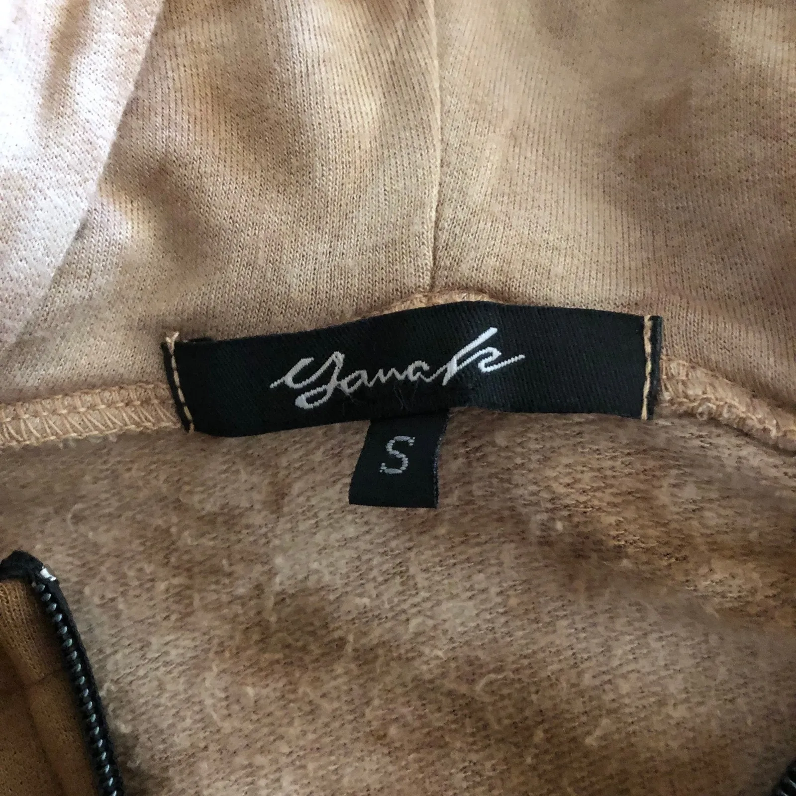 Yana K Fleece Crop Hoodie Full Zip Tie Dye Brown Longsleeve Women's Size Small - Image 6