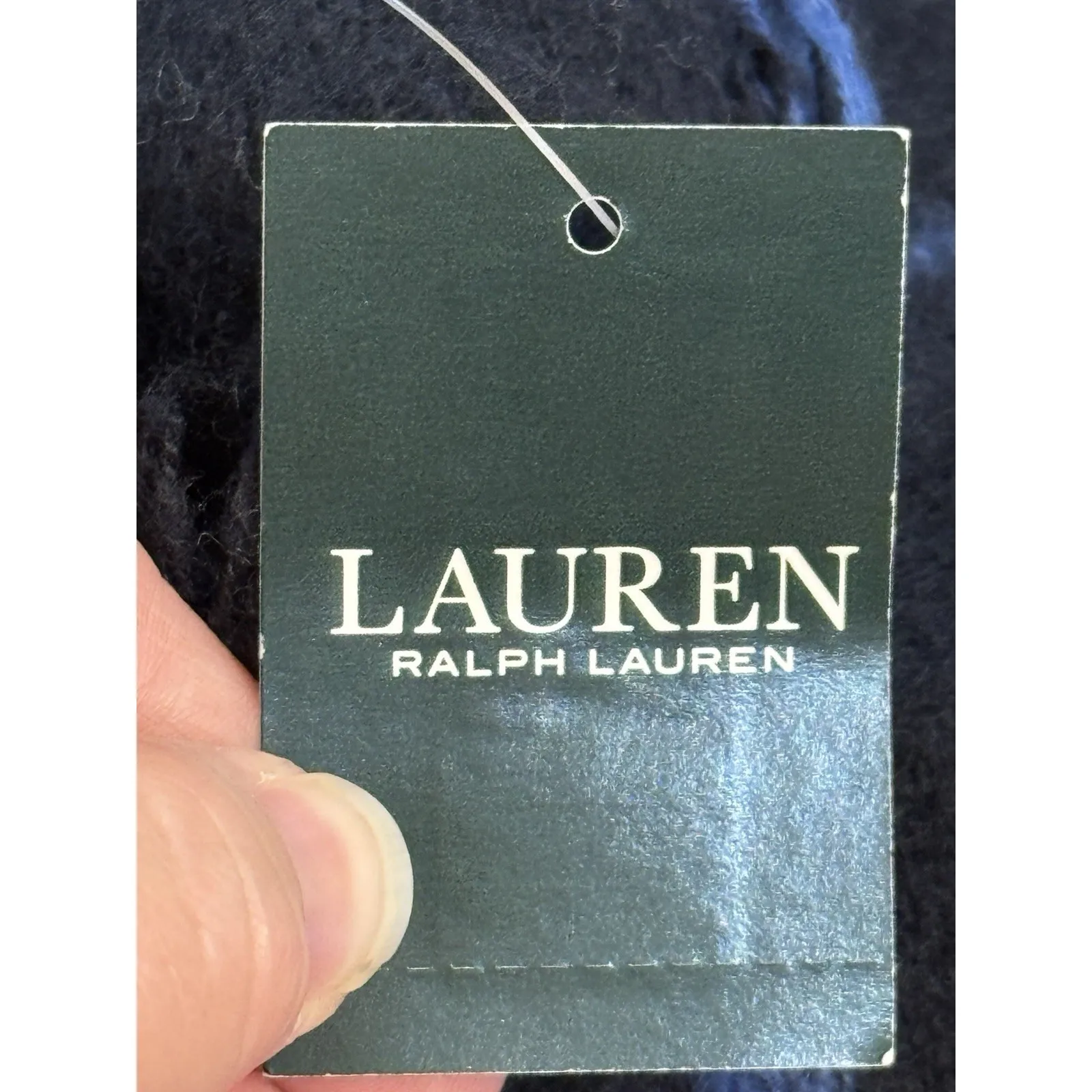 Lauren Ralph Lauren Blue Checked Large Scarf Shawl‎ 25•84" Fringe - Image 5