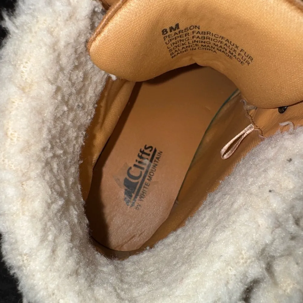 Cliffs by WHITE MOUNTAIN Faux Fur Trim Lace Up Boots Size 8M NWOT Tan - Image 7