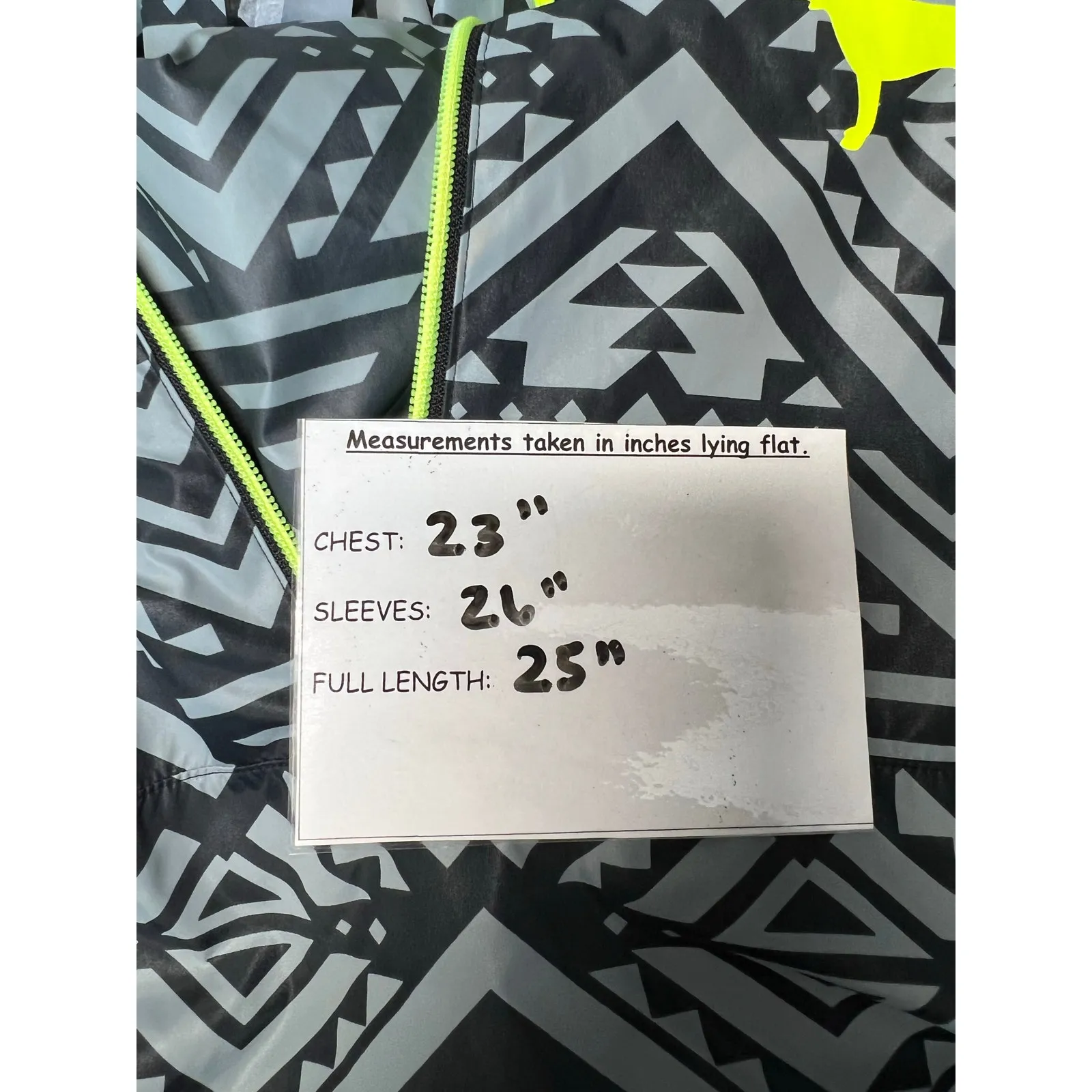 Victoria's Secret PINK Gray Black Aztec Print Anorak Pullover Windbreaker M/L Size M - Image 9