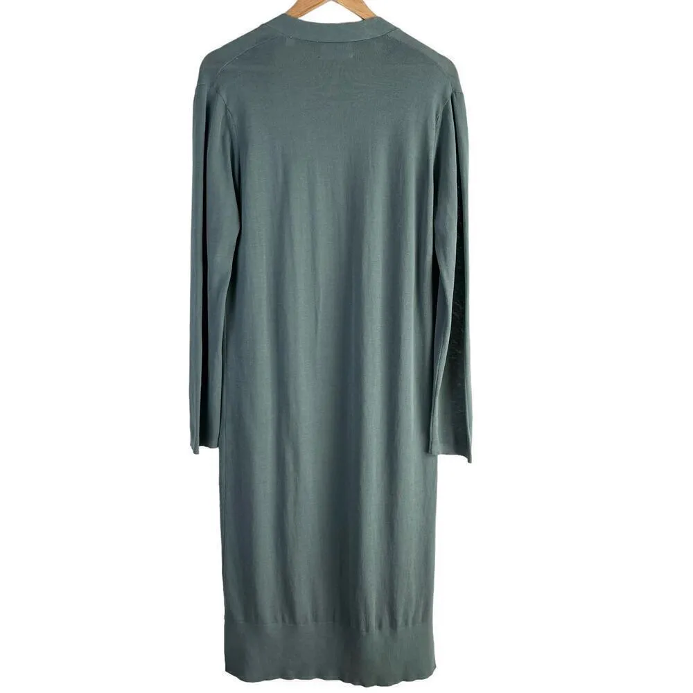 Sita Murt Long Cardigan in sage Green Lightweight 100% Cotton, Size EU 40 / US 8 - Image 9
