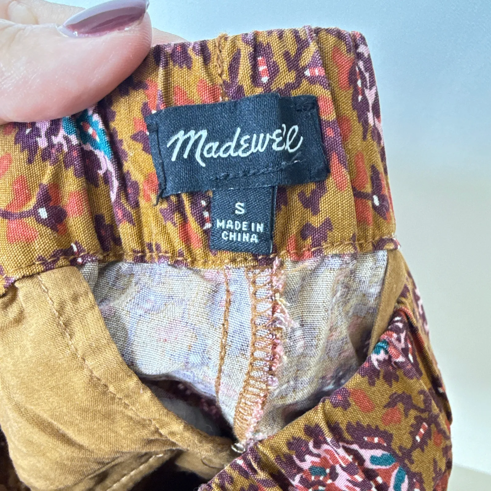 Madewell Small Paisley Floral Shorts Elastic‎ Waist Pockets Boho Casual Chic - Image 9