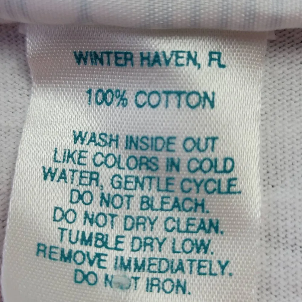 Blooming & Co Golf Themed Short Sleeve Polo Women's Size Medium Hand Printed USA White - Image 9