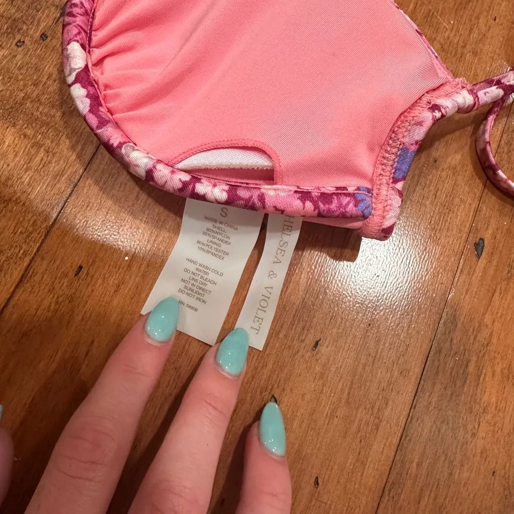 Chelsea & Violet Pink Floral Bikini Top - Image 4