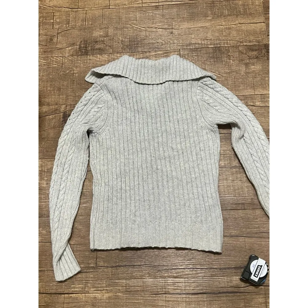 Vintage B Moss Lambswool Angora blend collared sweater cardigan Gray Size M - Image 2