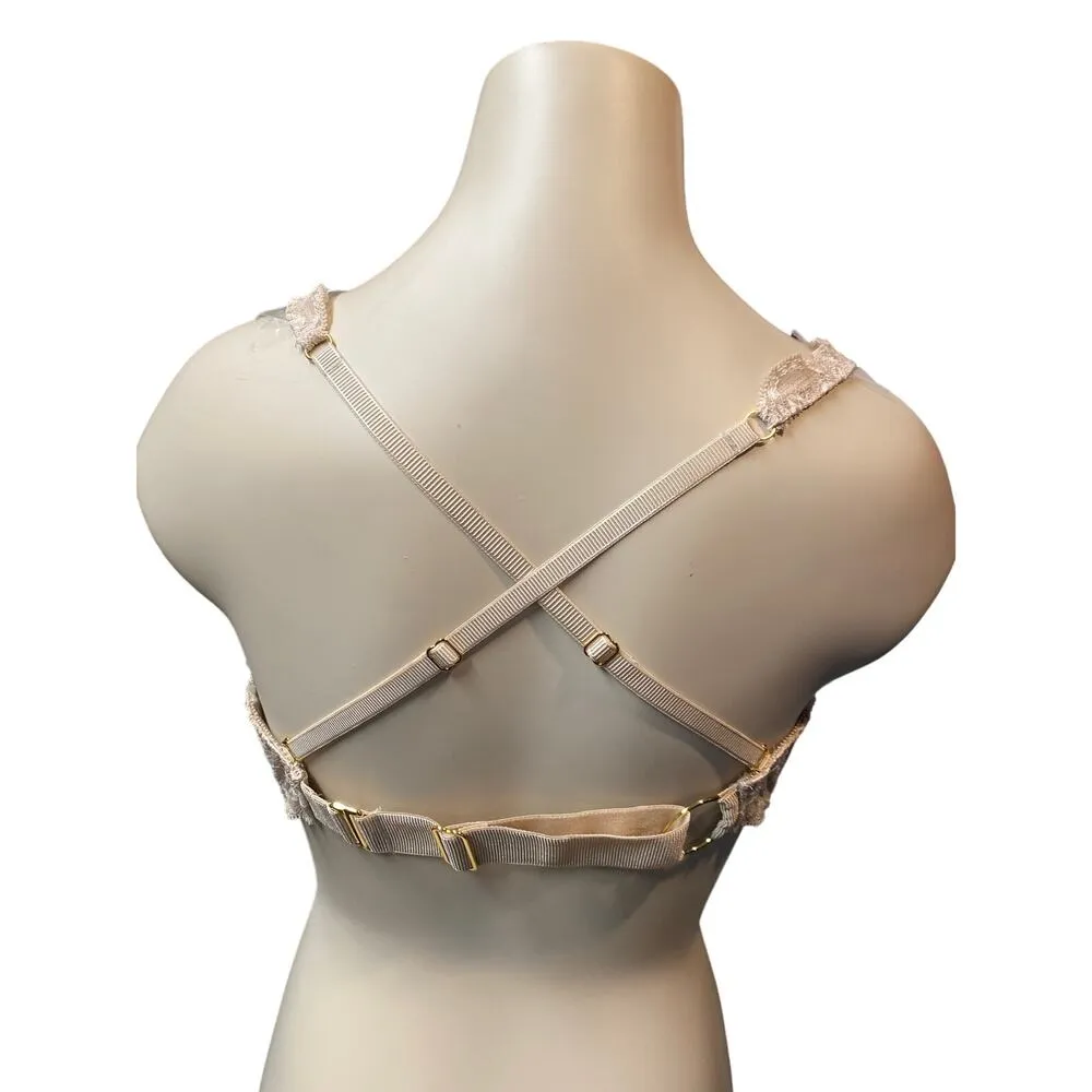 We Are HAH Women's 32/36 D All Over Lace Bralette Cream Convertible Adjustable - Image 7