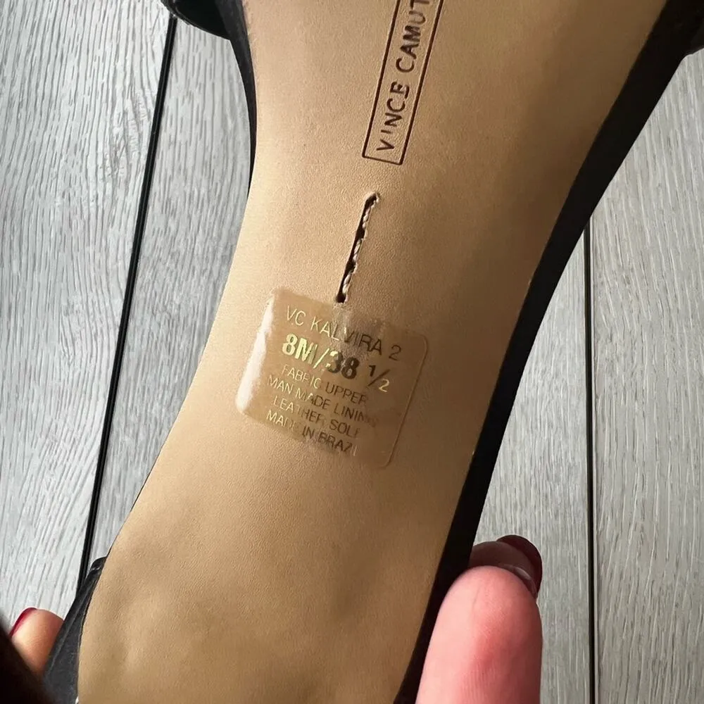 Vince Camuto Kalvira Black Rhinestone strappy sandal heels size 8 - Image 6