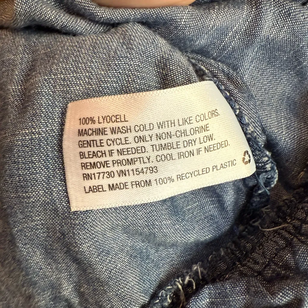 Mossimo Size S Ruffle Hem Denim Romper Blue Western Festival Y2K Coastal Cowgirl - Image 7