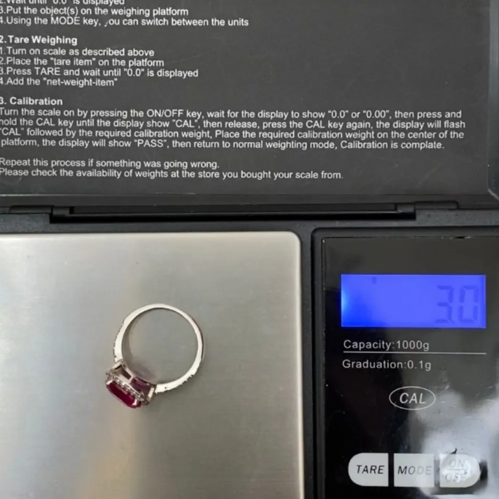 925 Sterling Pink Sapphire CZ Rhinestones Ring Size 6 - Image 13