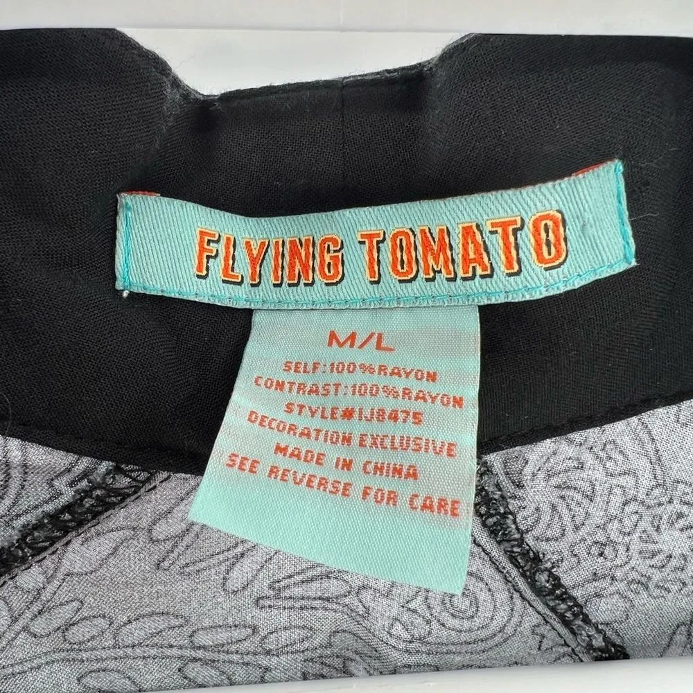 Flying Tomato embroidered open front cardigan duster M/L rayon lightweight - Image 6