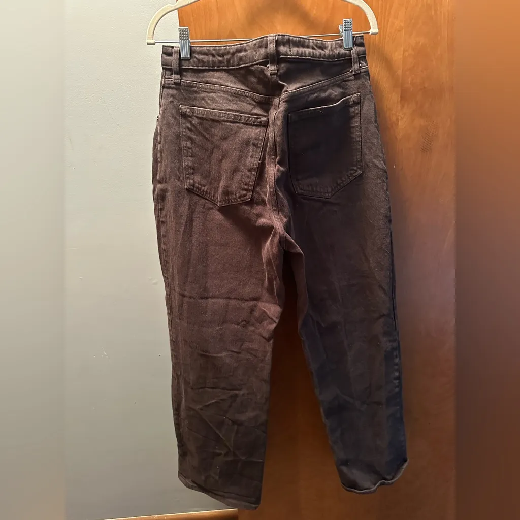 Abercrombie & Fitch women’s Wide leg Jeans - Dark Brown - Image 3