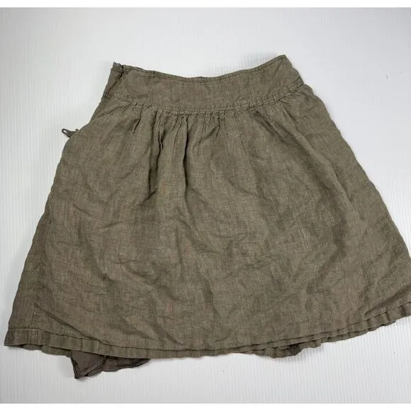 Cynthia Steffe Linen A-Line Skirt with Pocket Detail Casual Midi‎ Size 4 linen - Image 6