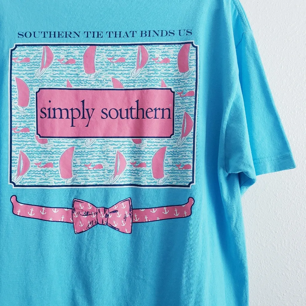 Simply Southern Blue Boat Bow Short Sleeve T-Shirt - Image 5