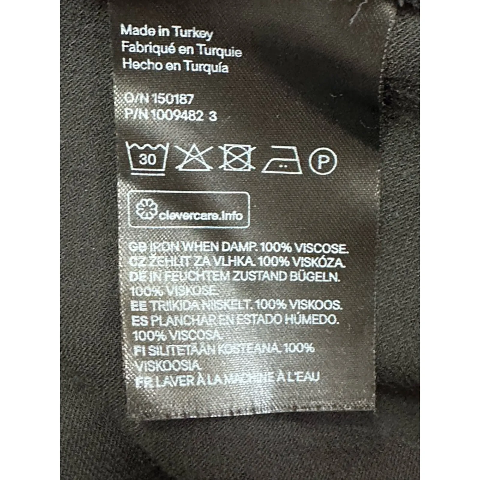 H&M A-Line Dress V Neck Long Sleeves Adjustable Belt Ties Black Women's XS NWOT - Image 8