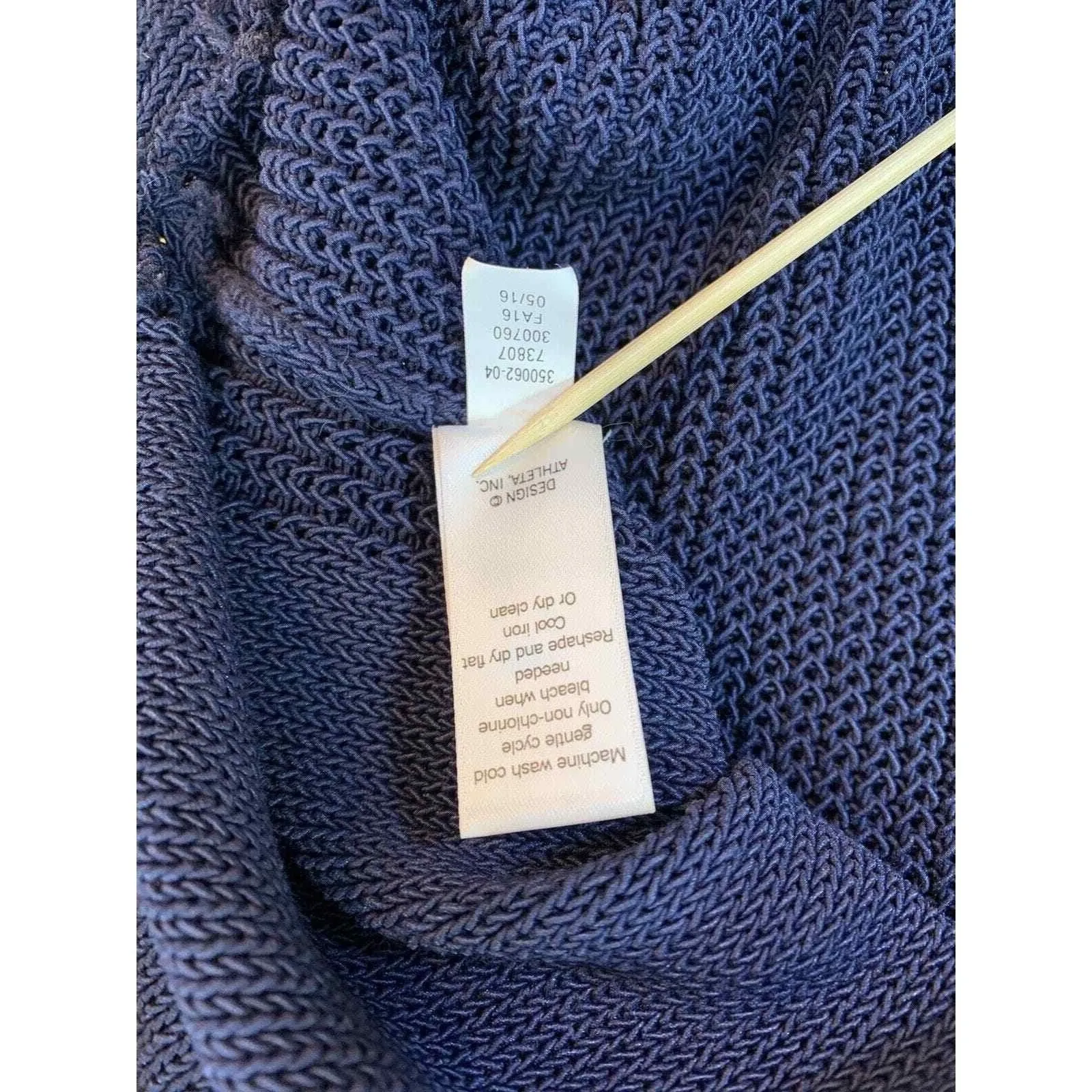 Athleta Tunic Small Tank Top Navy Knit Beachy Swim‎ Cover Up Slits Coastal Boho - Image 6