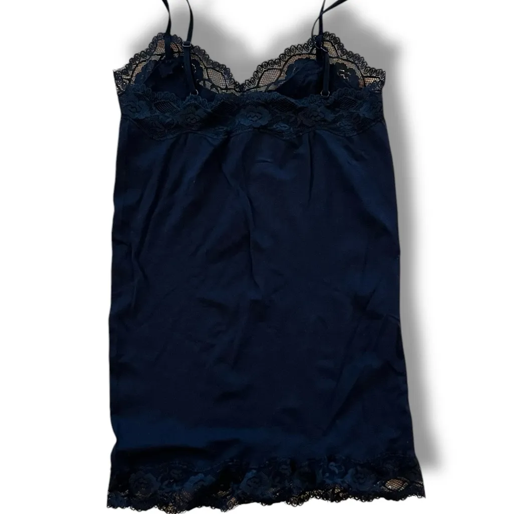 Y2K Lace Trim Tank Cami Bella Swan Elena Gilbert Paris Hilton Womens L Black Size L - Image 2