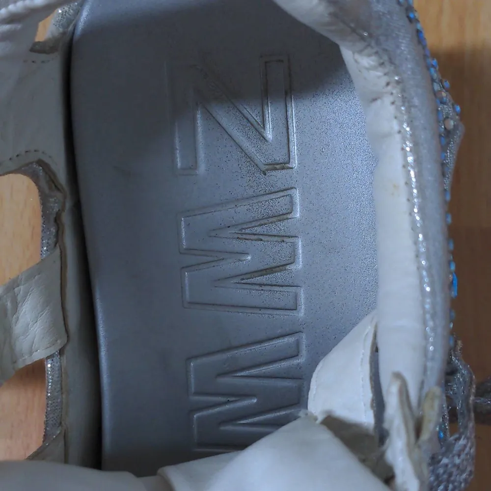 Anthony Wang Platform Sandals Silver Cutout Bedazzled Wedge Y2K 35 (US 4 - Image 12