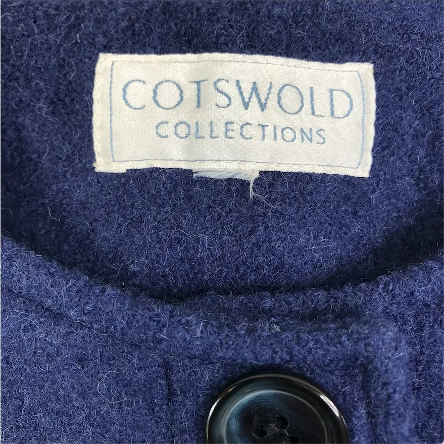 COTSWOLD Collections Boiled 100% Wool Jacket Women L Blue Classic Office Made UK Size L - Image 10