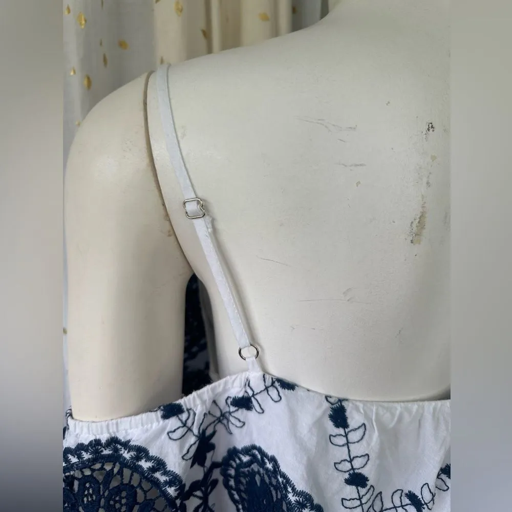 Flying Tomato 100% Cotton Embroidered Lace On Off Shoulder Bohemian Sheer Dress - Image 5