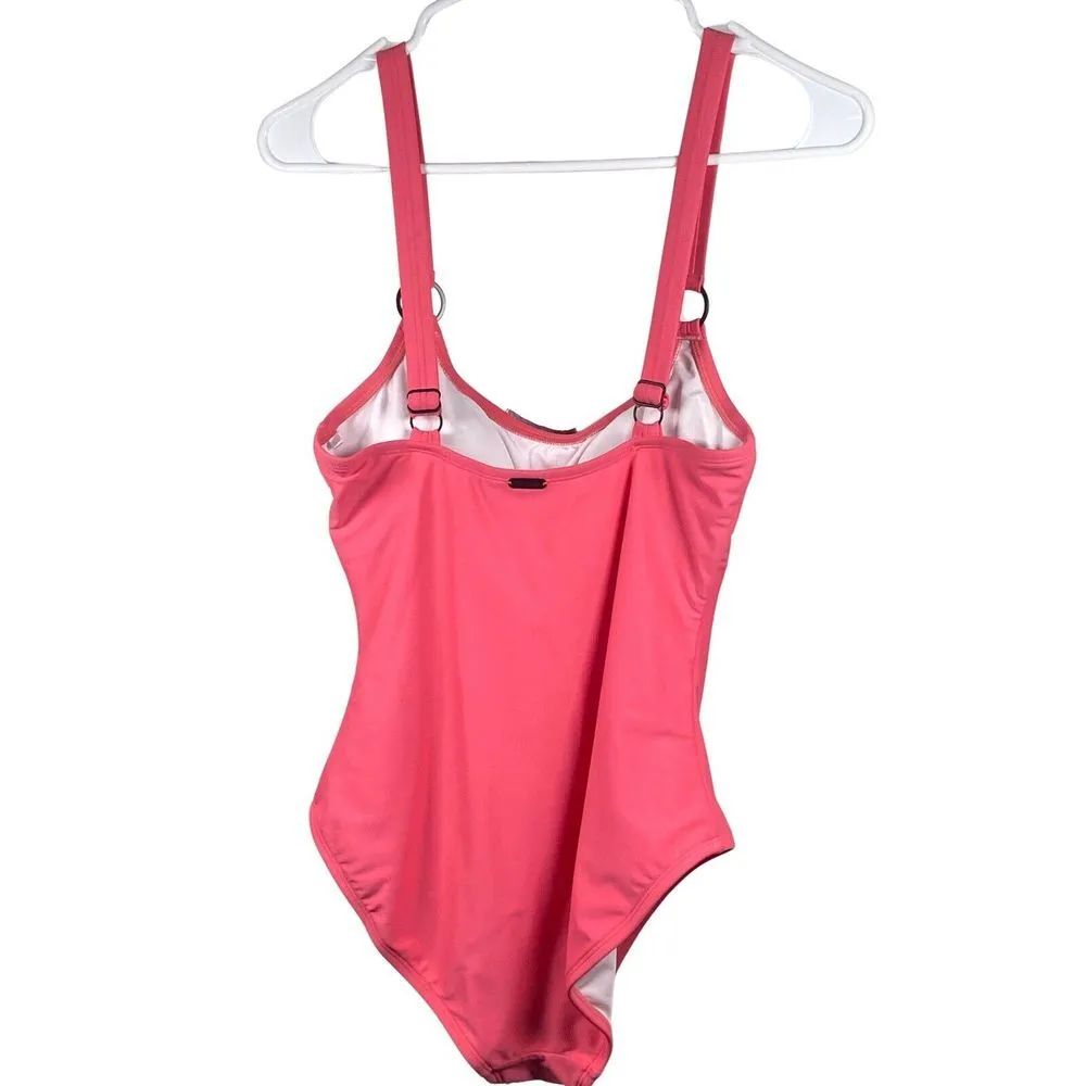 Calvin Klein CK Swimsuit Women's Size 4 Pink One Piece Classic Logo Modern Beach - Image 2