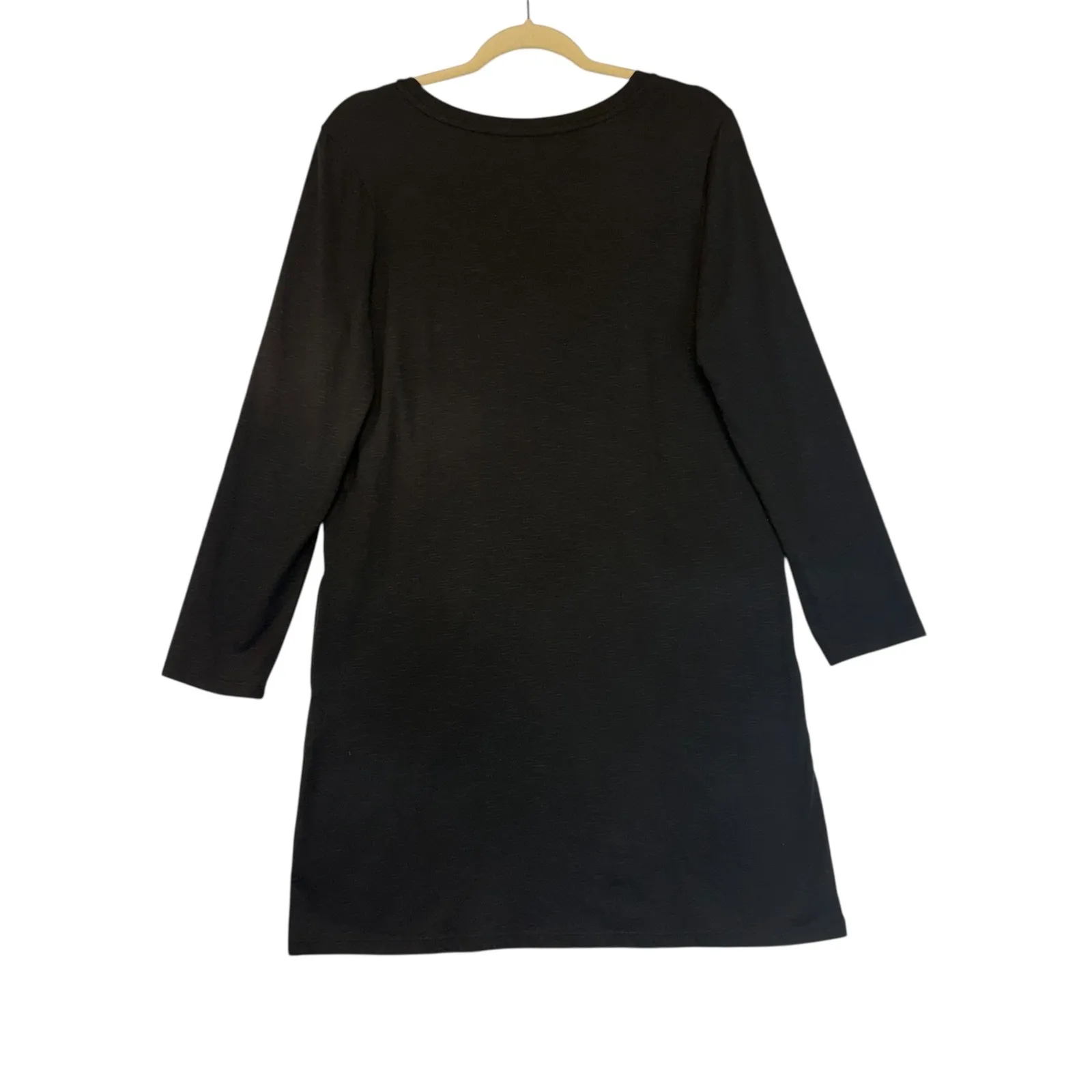 TOAD & CO Black Long Sleeve Pocket Dress Classic Old Money Soft Size M - Image 6