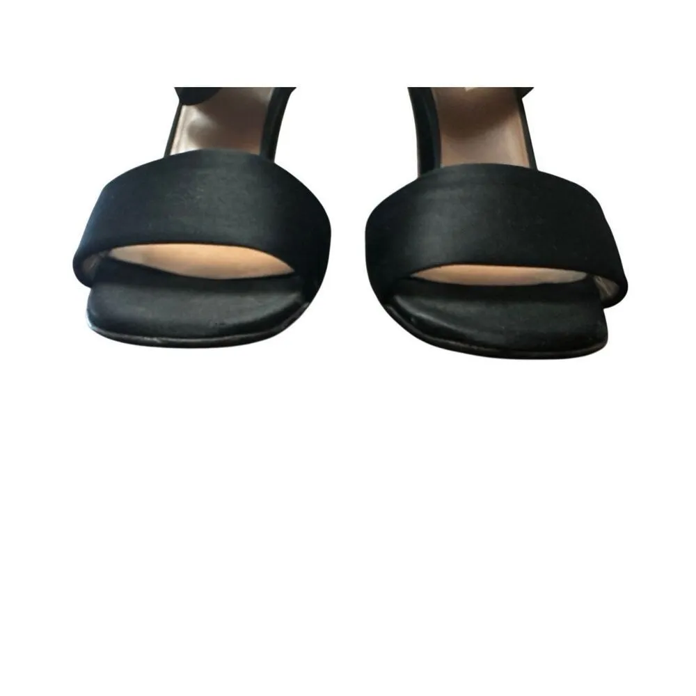 Prada Iconic Retro Satin Sandals Shoes Slingback Peep Open Toe Pumps  Size 39 - Image 9