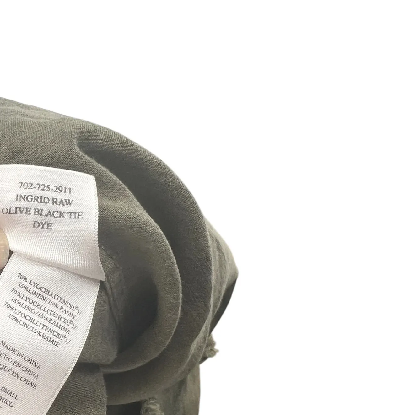 Rails Ingrid Raw Button Down Shirt Top Tie Dye‎ Olive Green Black Size XS - Image 13