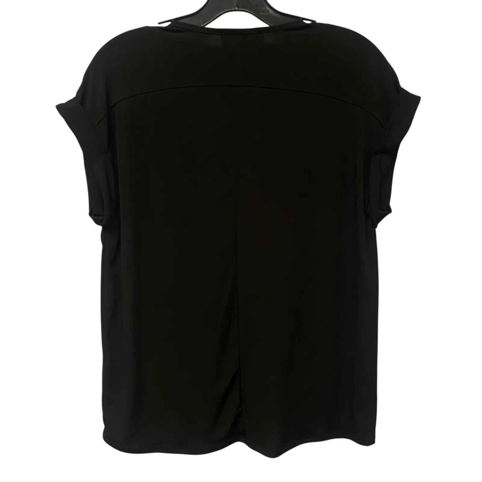 Brigitte Dianna Black V Neck Short Sleeve Dark Feminine Casual City Chic Glam Size M - Image 5